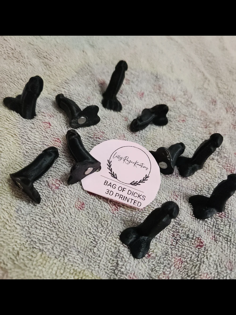 3D Printed Novelty Magnets - Black